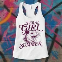 Feral Girl Summer Opossum Women's Tank Top thumb 3