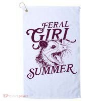 Feral Girl Summer Opossum Golf Towel thumb 0