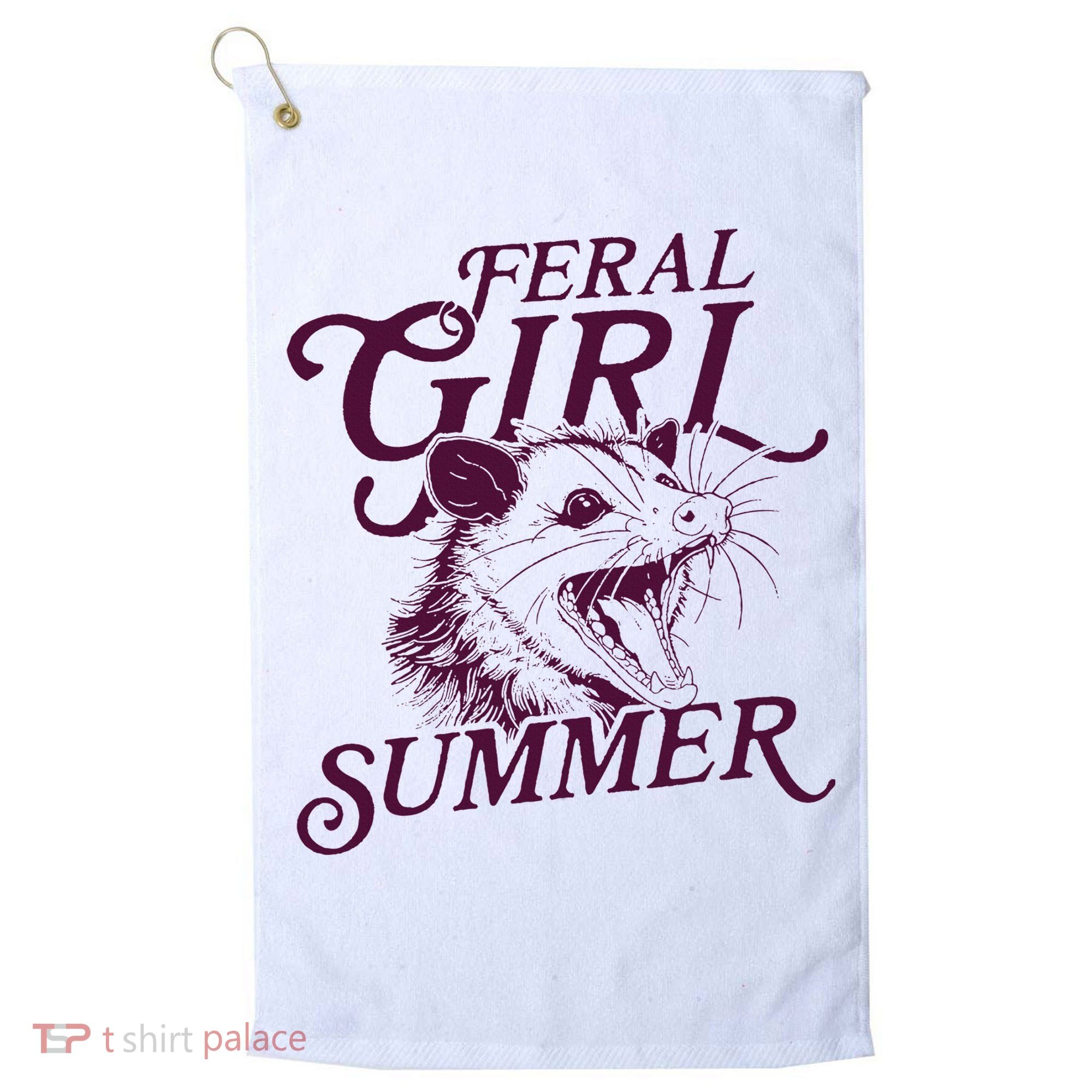 Feral Girl Summer Opossum Golf Towel