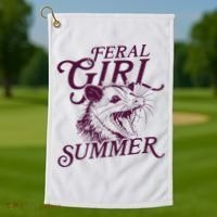 Feral Girl Summer Opossum Golf Towel thumb 1