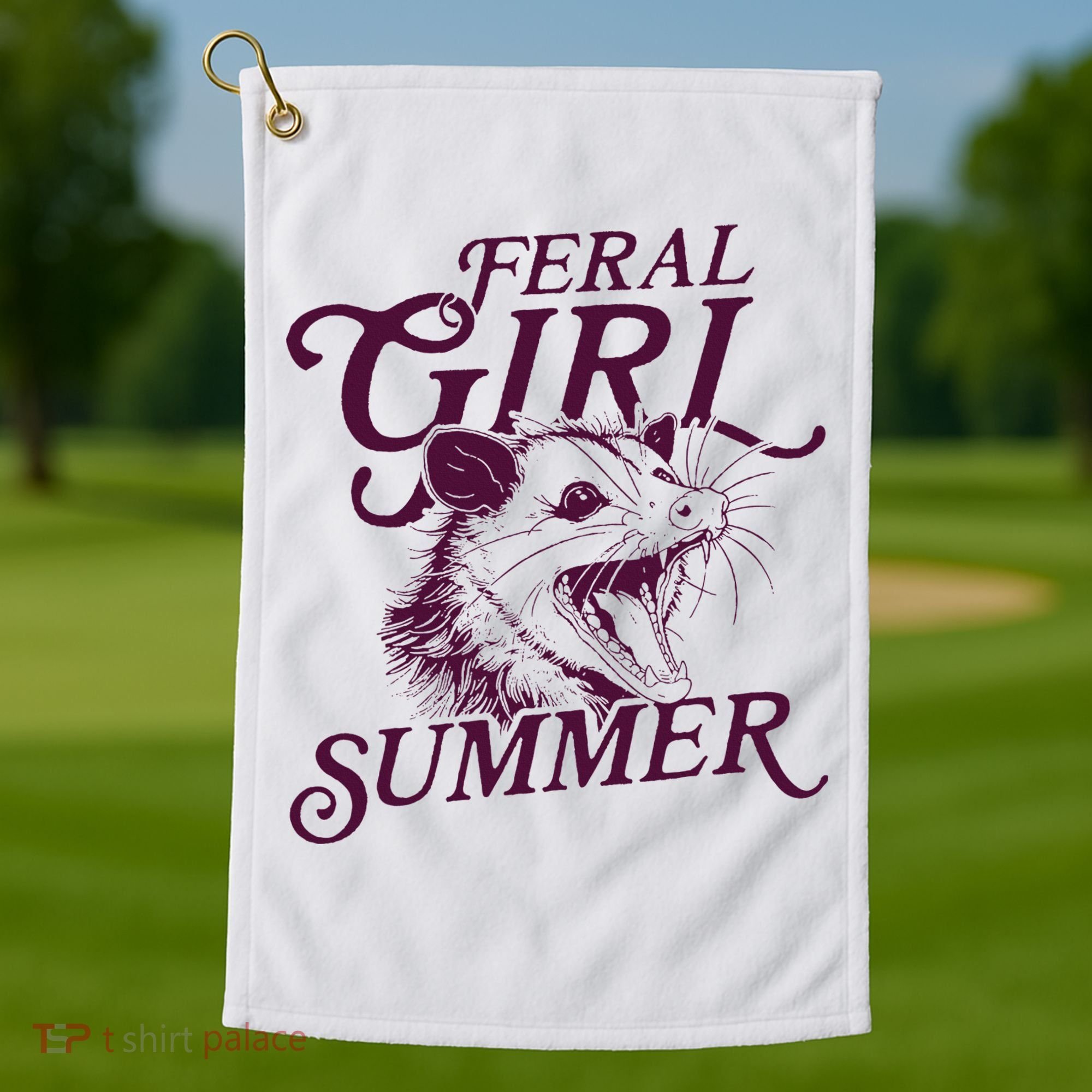 Feral Girl Summer Opossum Golf Towel