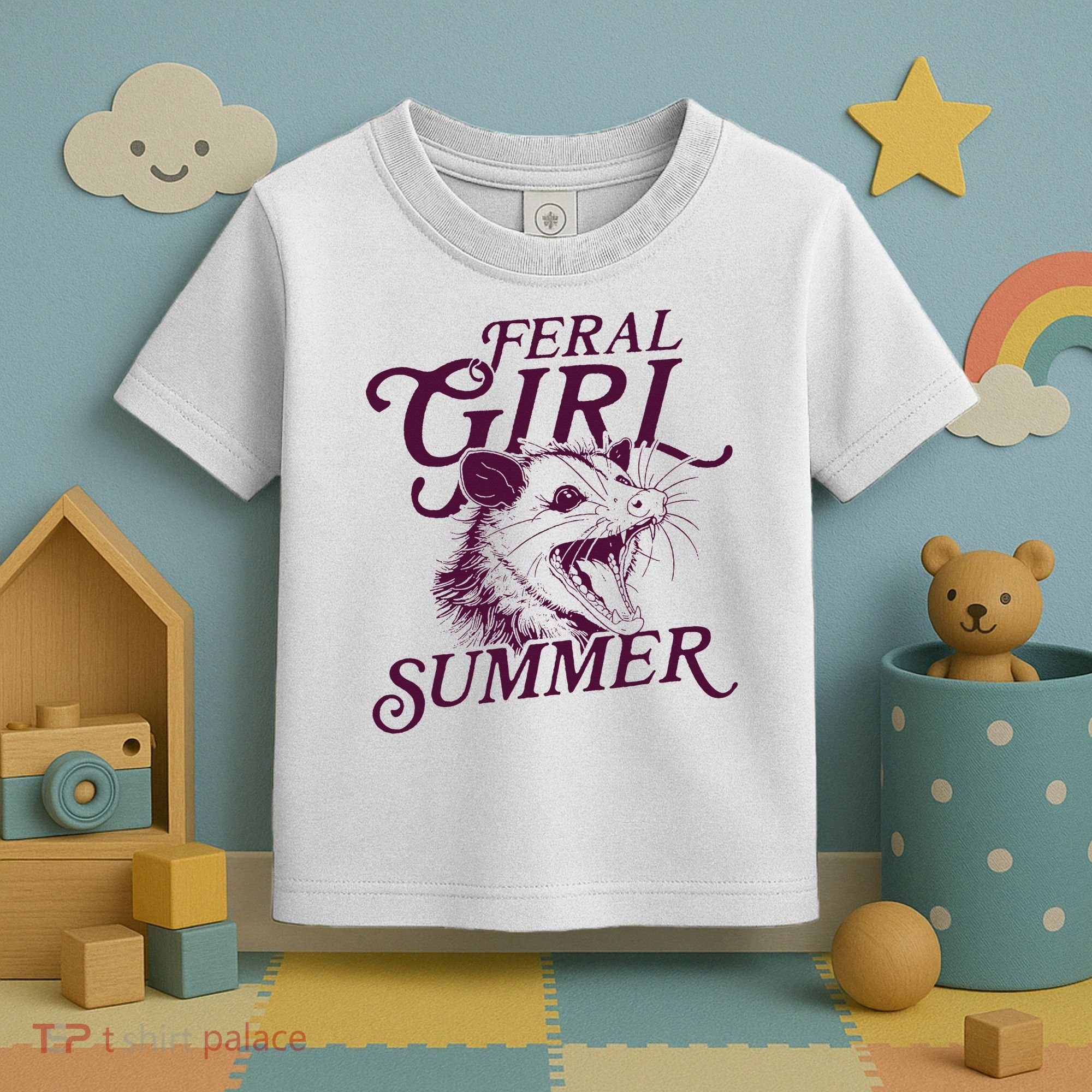 Feral Girl Summer Opossum Toddler T-Shirt