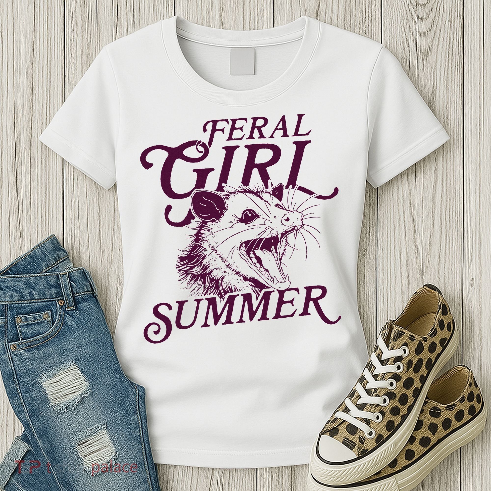 Feral Girl Summer Opossum Women's T-Shirt