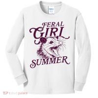 Feral Girl Summer Opossum Kids Long Sleeve Shirt thumb 0
