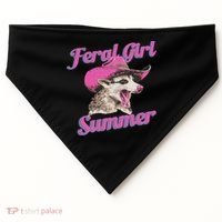 Feral Girl Summer Retro Possum Funny Meme USA-Made Doggie Bandana thumb 0