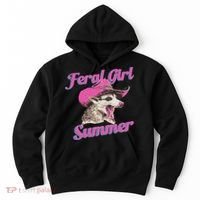 Feral Girl Summer Retro Possum Funny Meme Hoodie thumb 0