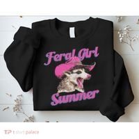 Feral Girl Summer Retro Possum Funny Meme Sweatshirt thumb 2