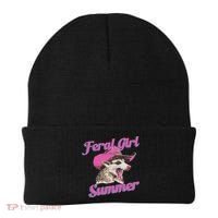Feral Girl Summer Retro Possum Funny Meme Beanie thumb 0
