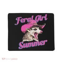 Feral Girl Summer Retro Possum Funny Meme Mousepad thumb 0