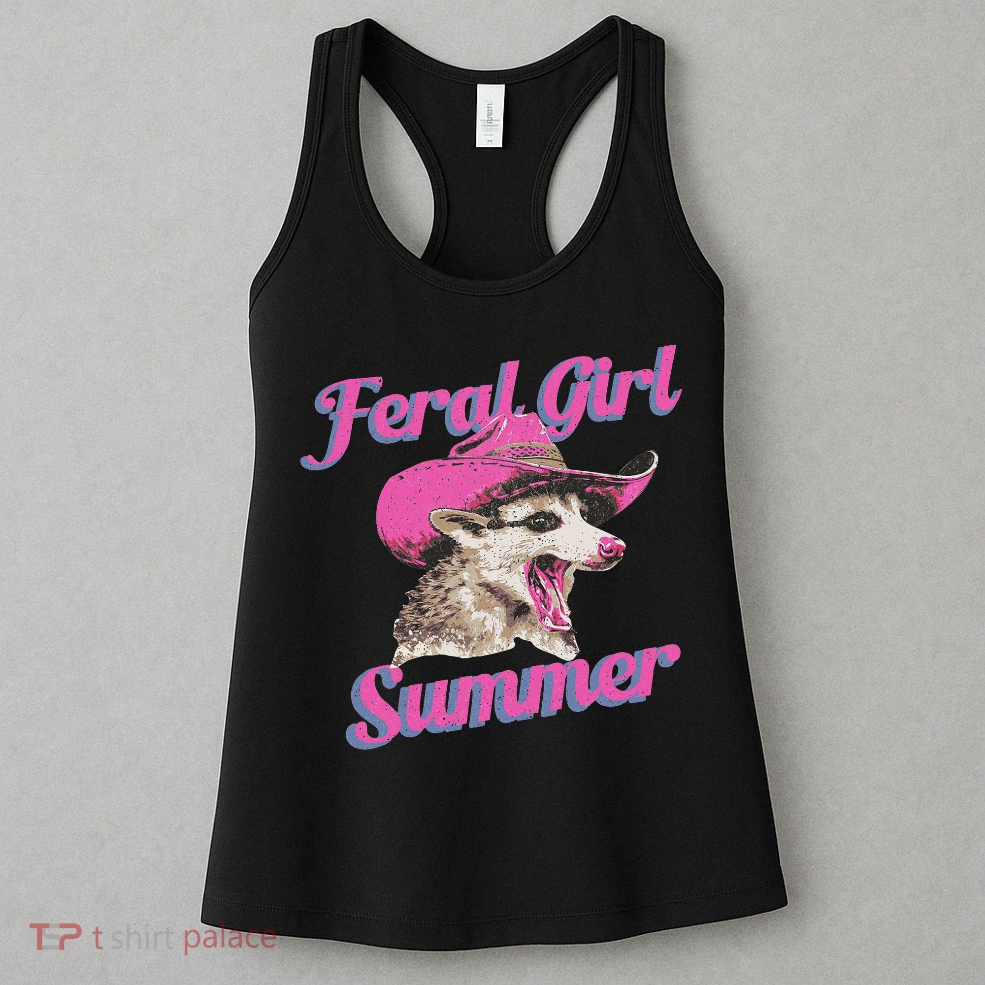Feral Girl Summer Retro Possum Funny Meme Women's Tank Top