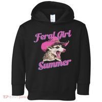 Feral Girl Summer Retro Possum Funny Meme Toddler Hoodie thumb 0