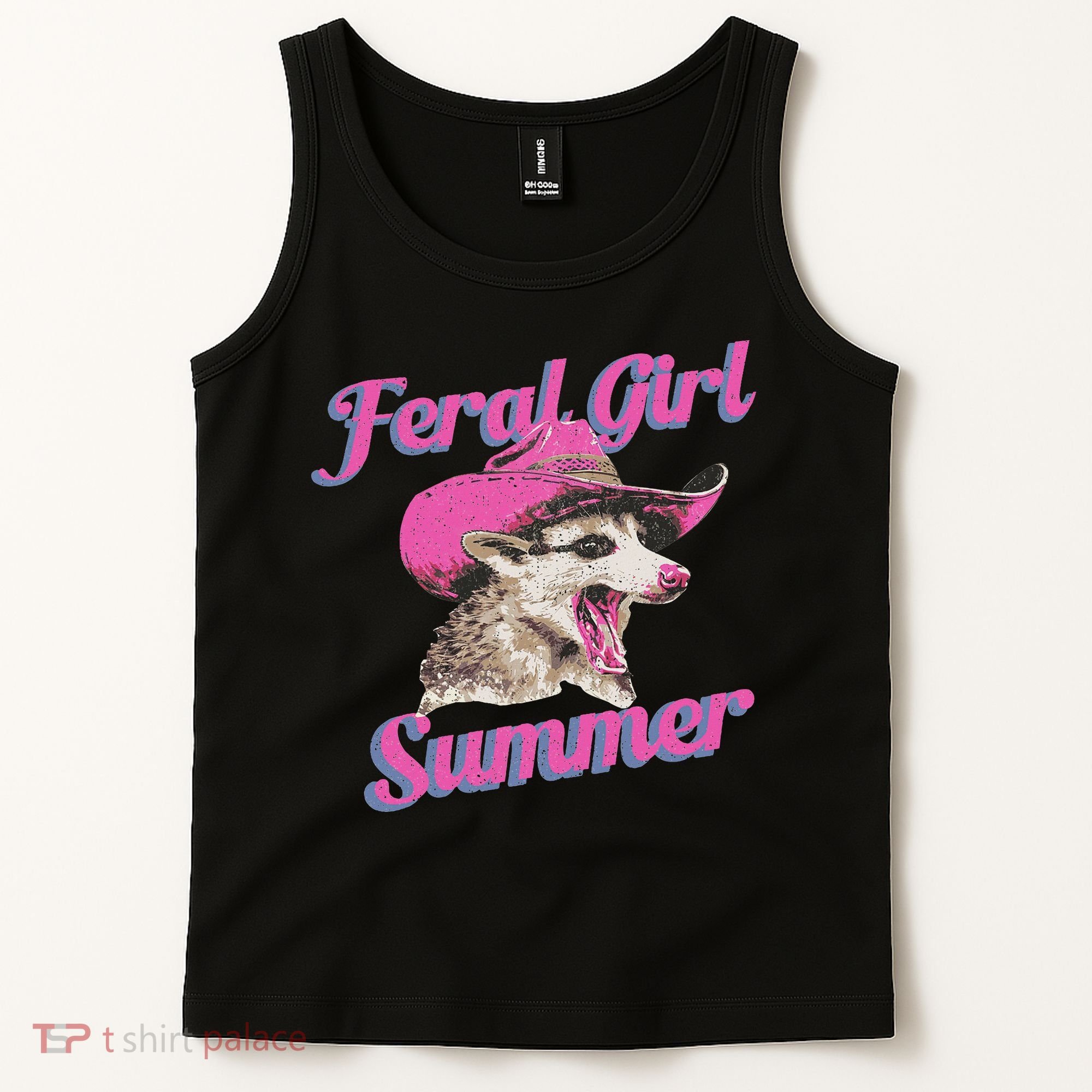 Feral Girl Summer Retro Possum Funny Meme Tank Top