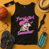 Feral Girl Summer Retro Possum Funny Meme Tank Top thumb 4