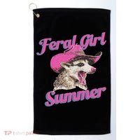 Feral Girl Summer Retro Possum Funny Meme Golf Towel thumb 0