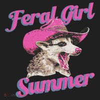 Feral Girl Summer Retro Possum Funny Meme Golf Towel thumb 3