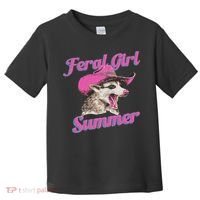 Feral Girl Summer Retro Possum Funny Meme Toddler T-Shirt thumb 0