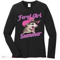 Feral Girl Summer Retro Possum Funny Meme Women's Long Sleeve Shirt thumb 0