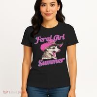 Feral Girl Summer Retro Possum Funny Meme Women's T-Shirt thumb 4