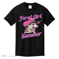 Feral Girl Summer Retro Possum Funny Meme Kids T-Shirt thumb 0