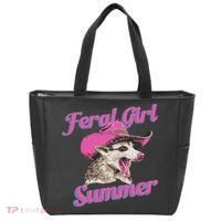 Feral Girl Summer Retro Possum Funny Meme Tote Bag thumb 0
