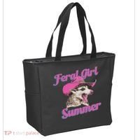 Feral Girl Summer Retro Possum Funny Meme Tote Bag thumb 2