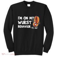 Funny German Sausage I'm on my Wurst Behavior Sweatshirt thumb 0