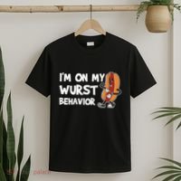 Funny German Sausage I'm on my Wurst Behavior T-Shirt thumb 2