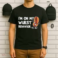 Funny German Sausage I'm on my Wurst Behavior T-Shirt thumb 6