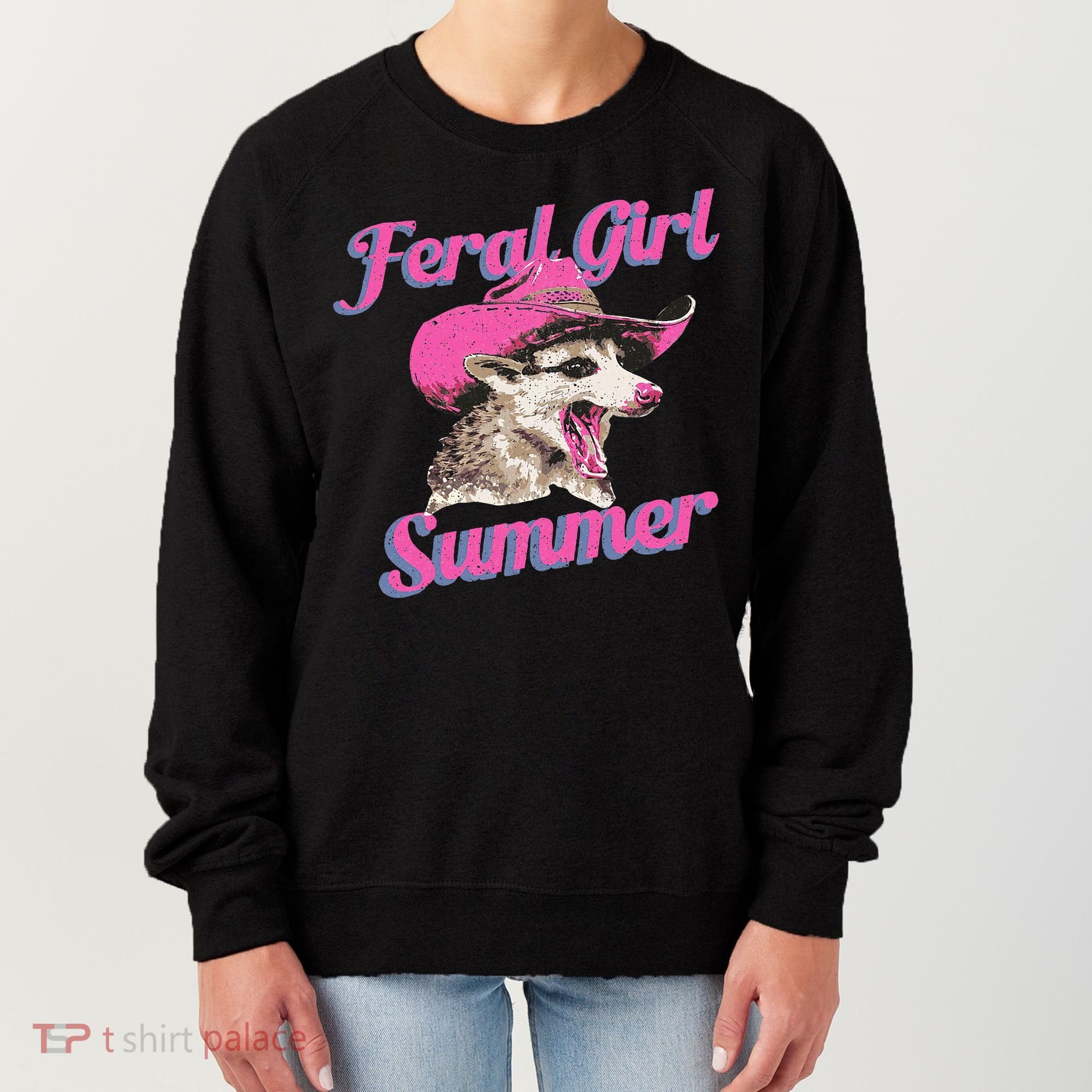 Feral Girl Summer Retro Possum Women's Sweatshirt