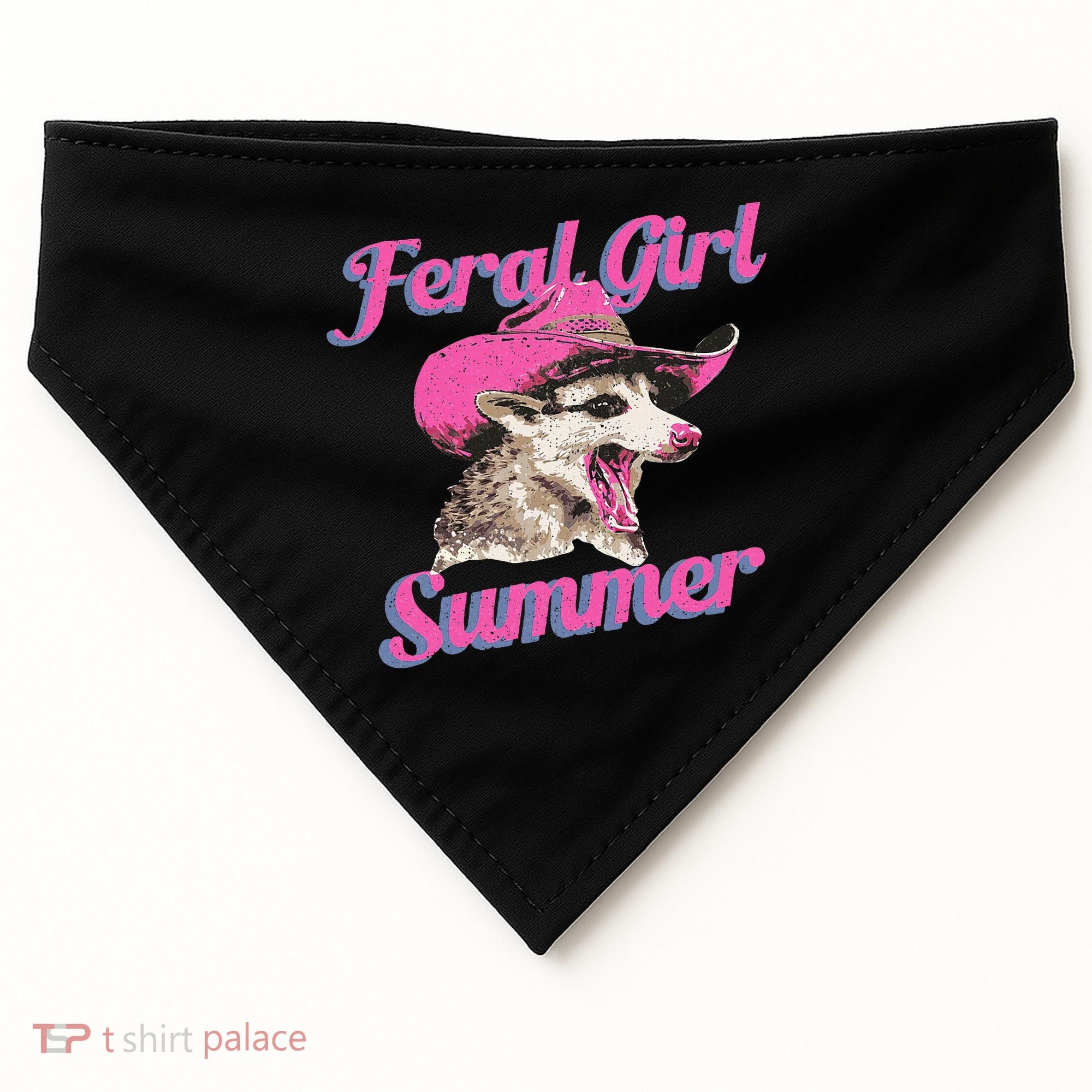 Feral Girl Summer Retro Possum USA-Made Doggie Bandana