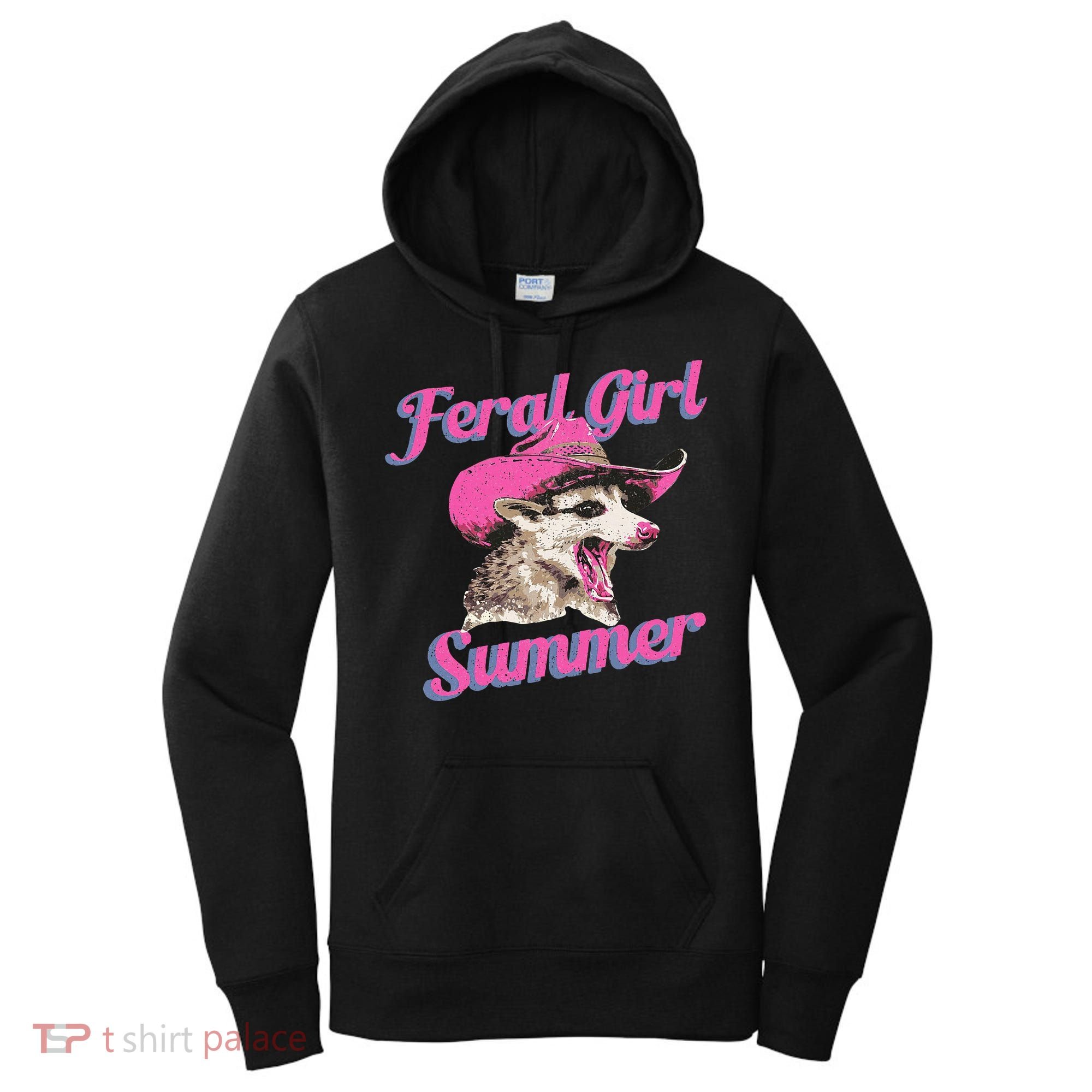 Feral Girl Summer Retro Possum Women's Hoodie