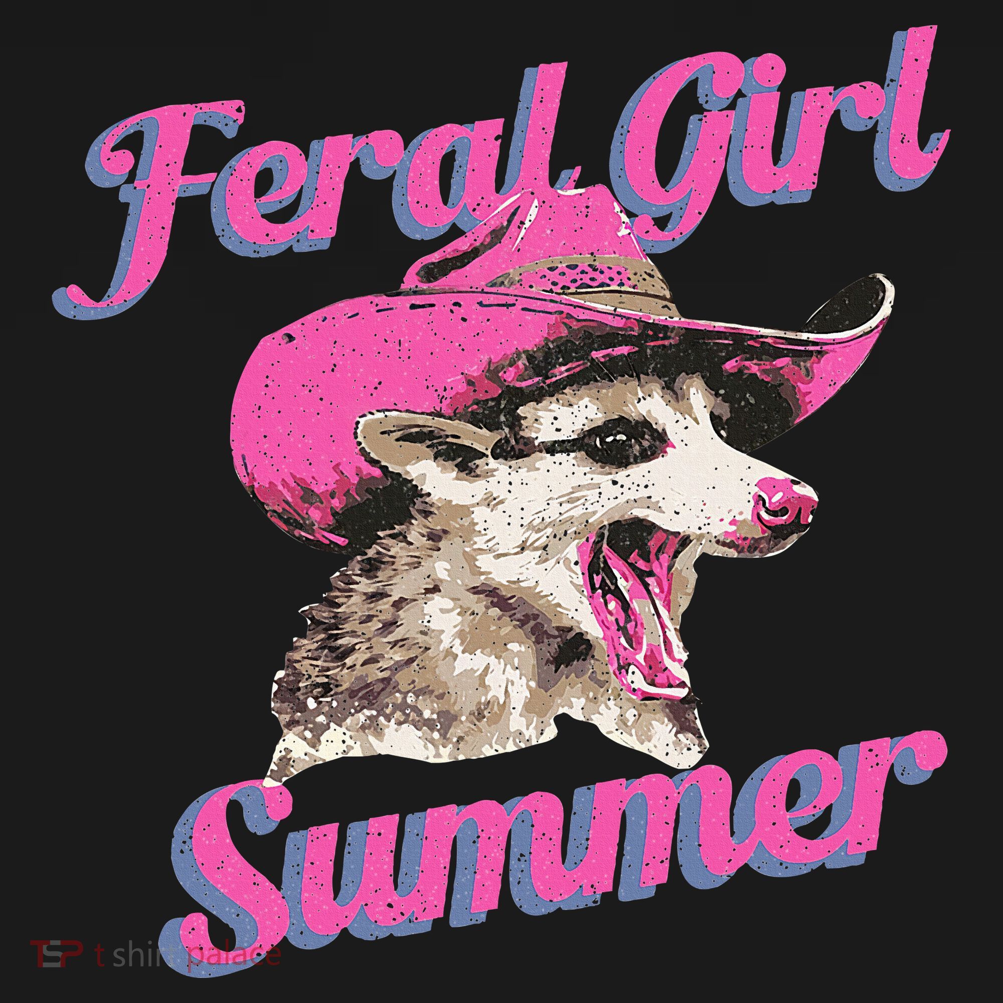 Feral Girl Summer Retro Possum Women's Hoodie