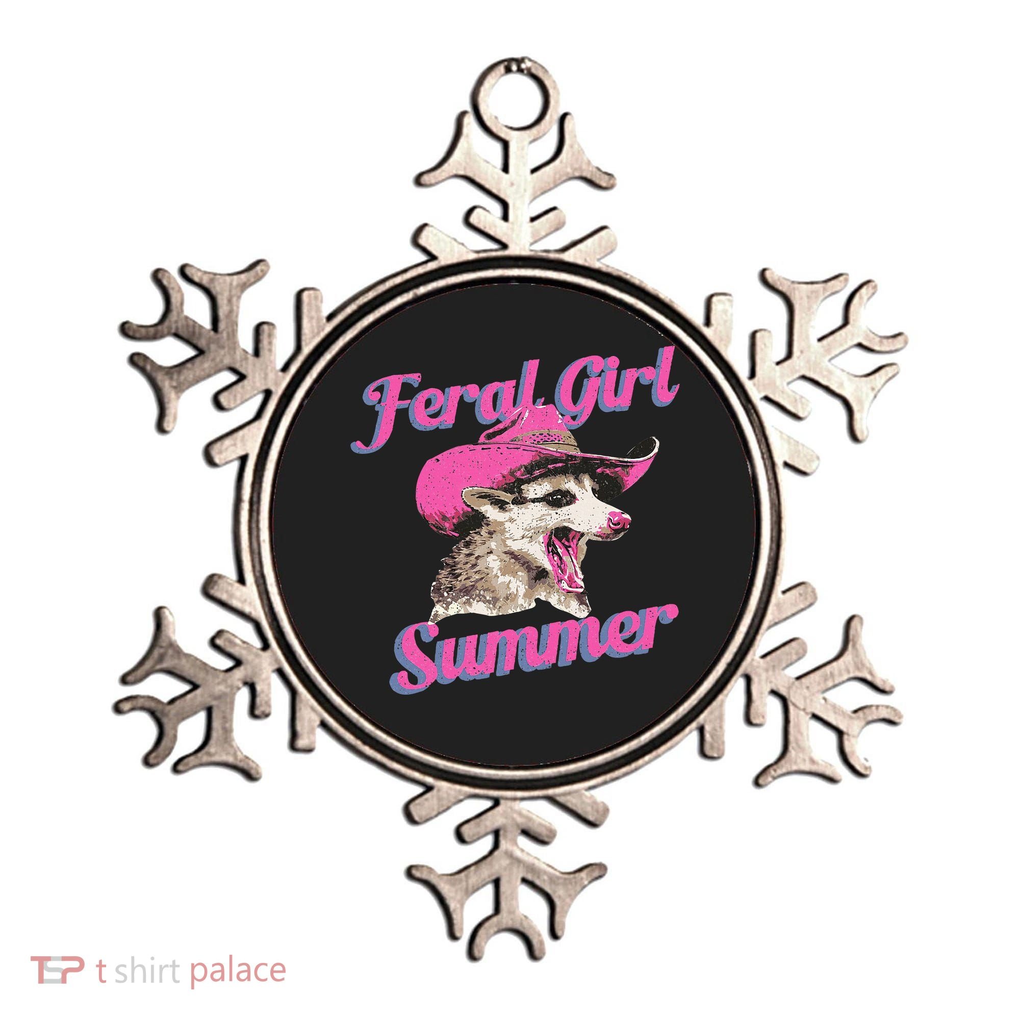 Feral Girl Summer Retro Possum Ornament