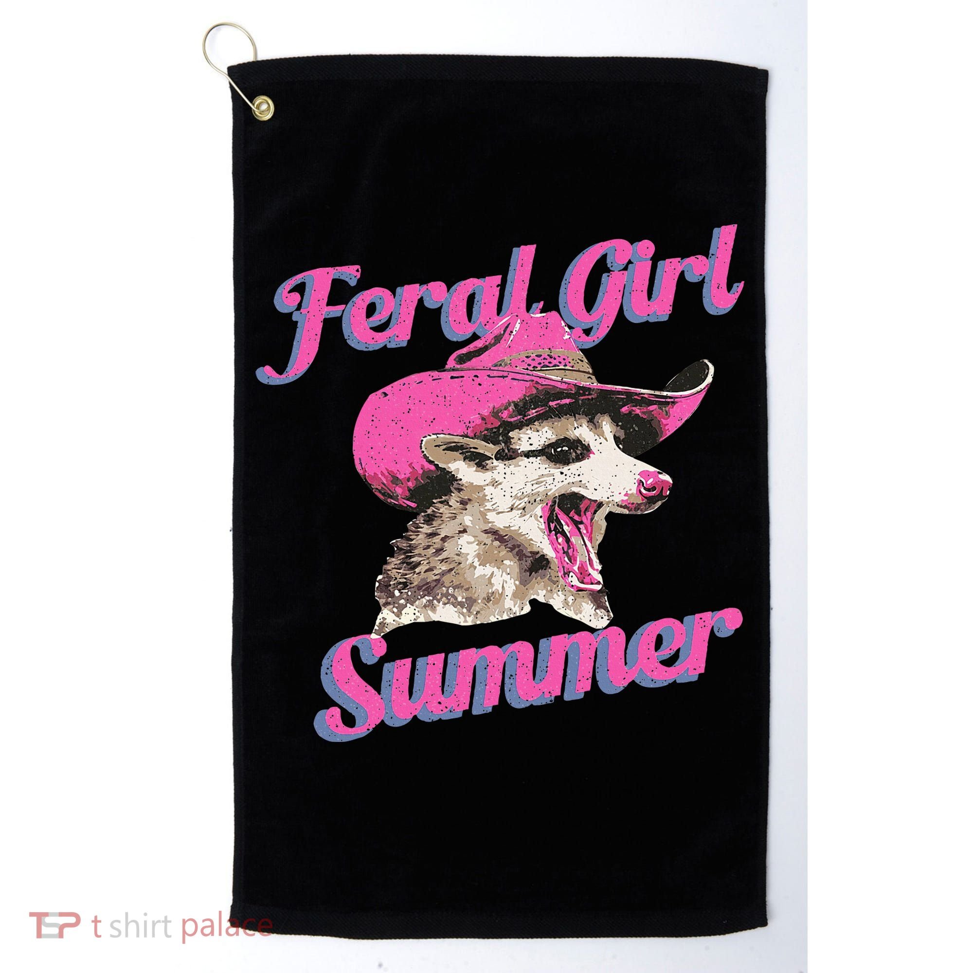 Feral Girl Summer Retro Possum Golf Towel