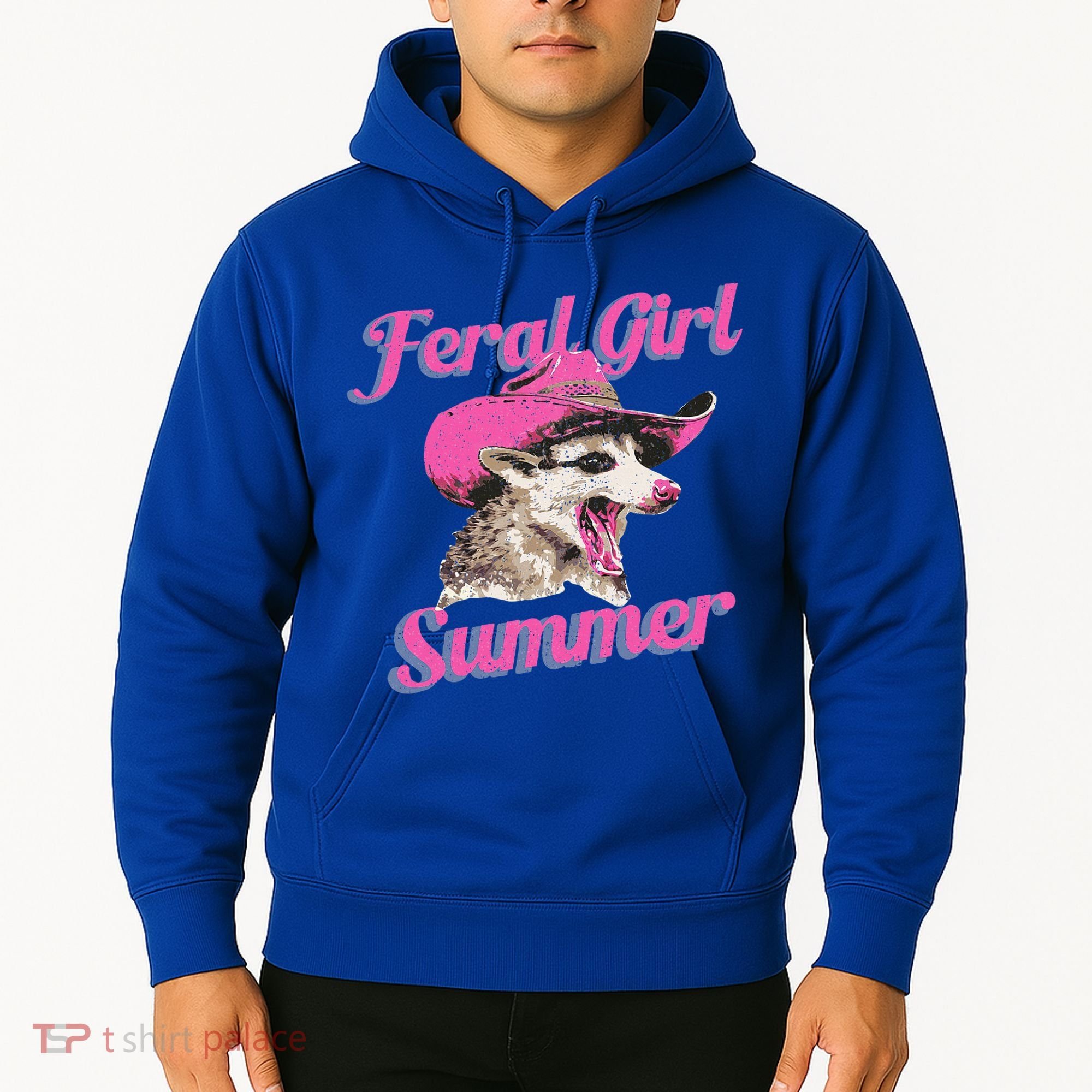 Feral Girl Summer Retro Possum Hoodie