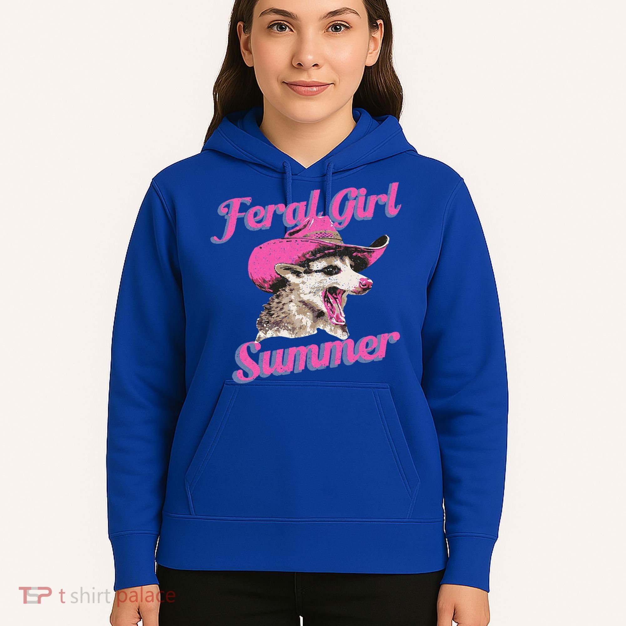 Feral Girl Summer Retro Possum Hoodie