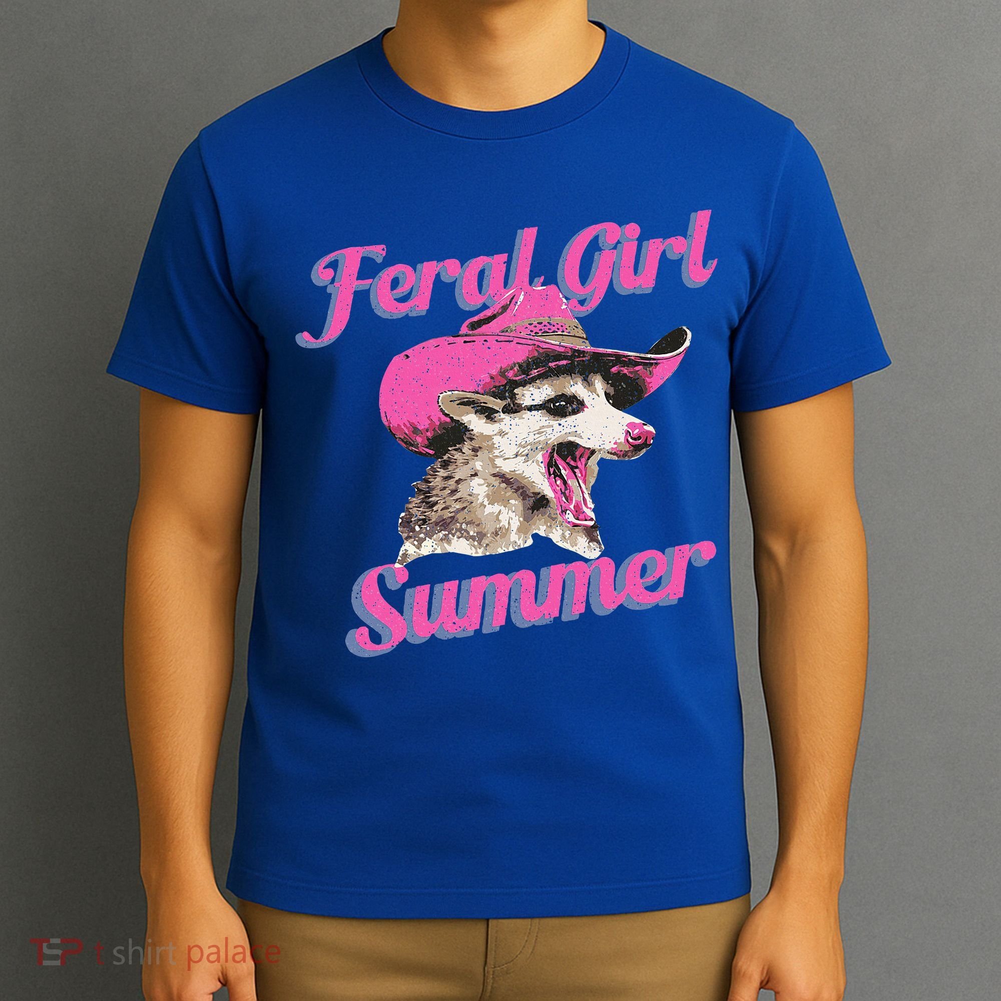 Feral Girl Summer Retro Possum T-Shirt