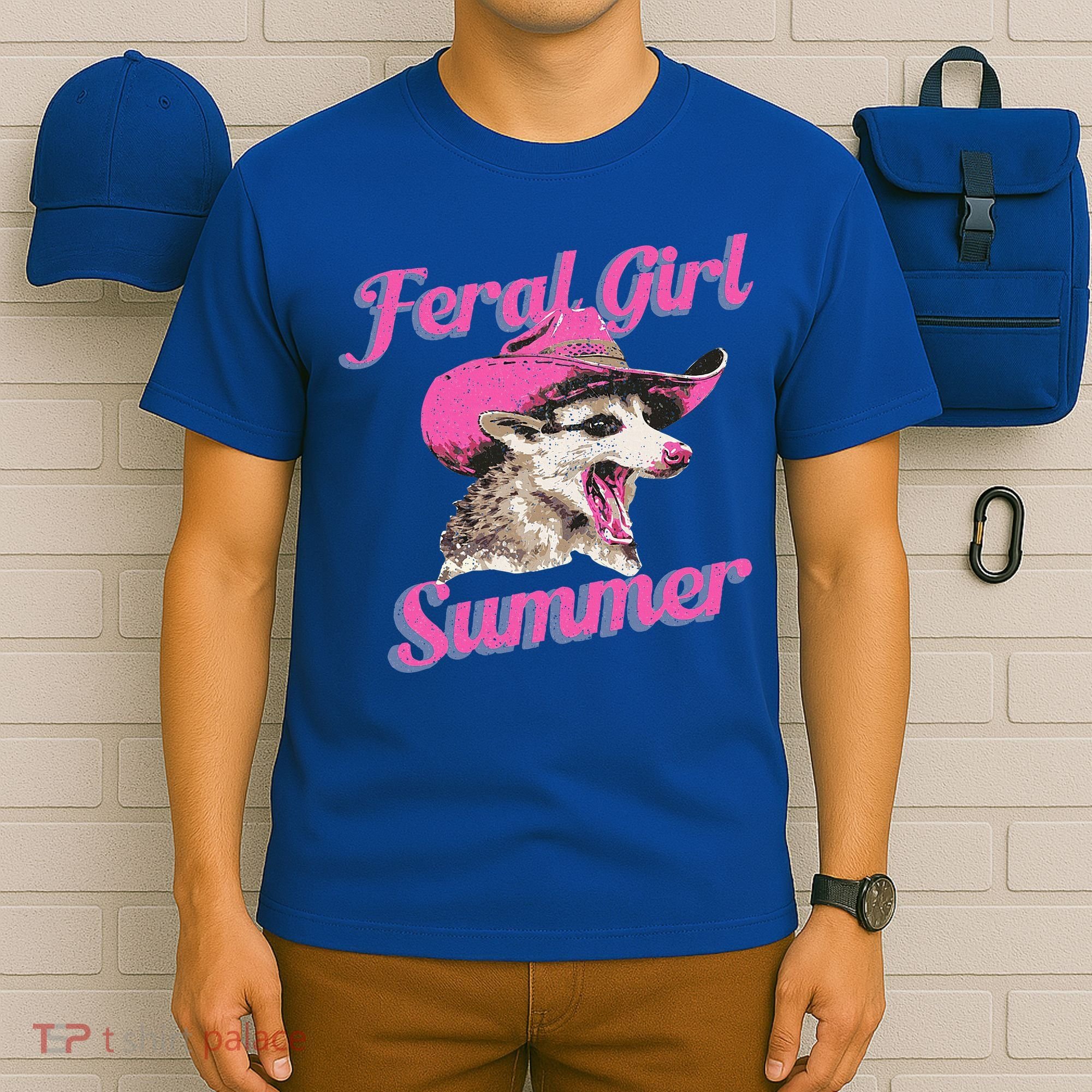 Feral Girl Summer Retro Possum T-Shirt