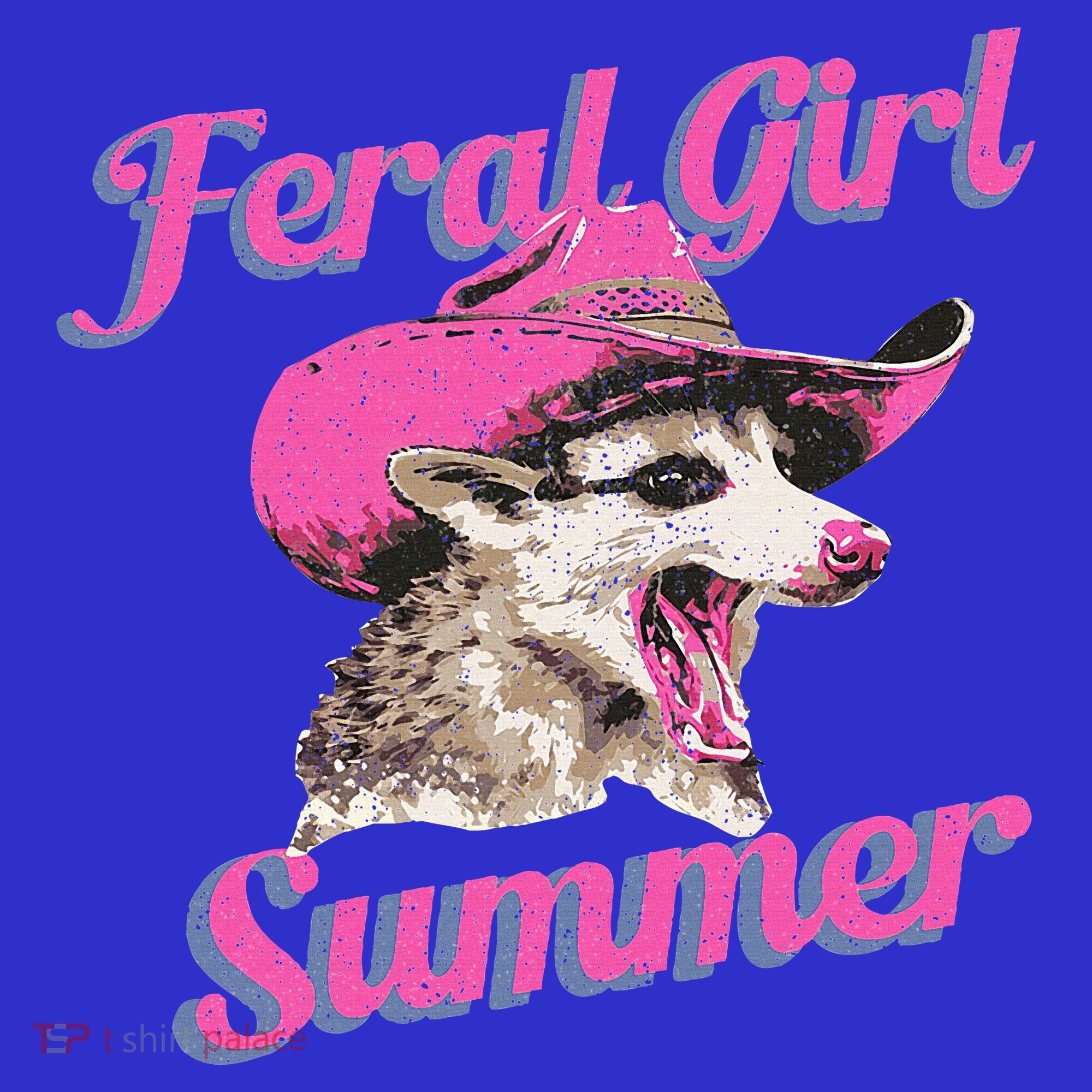 Feral Girl Summer Retro Possum Mousepad