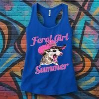Feral Girl Summer Retro Possum Women's Tank Top thumb 3