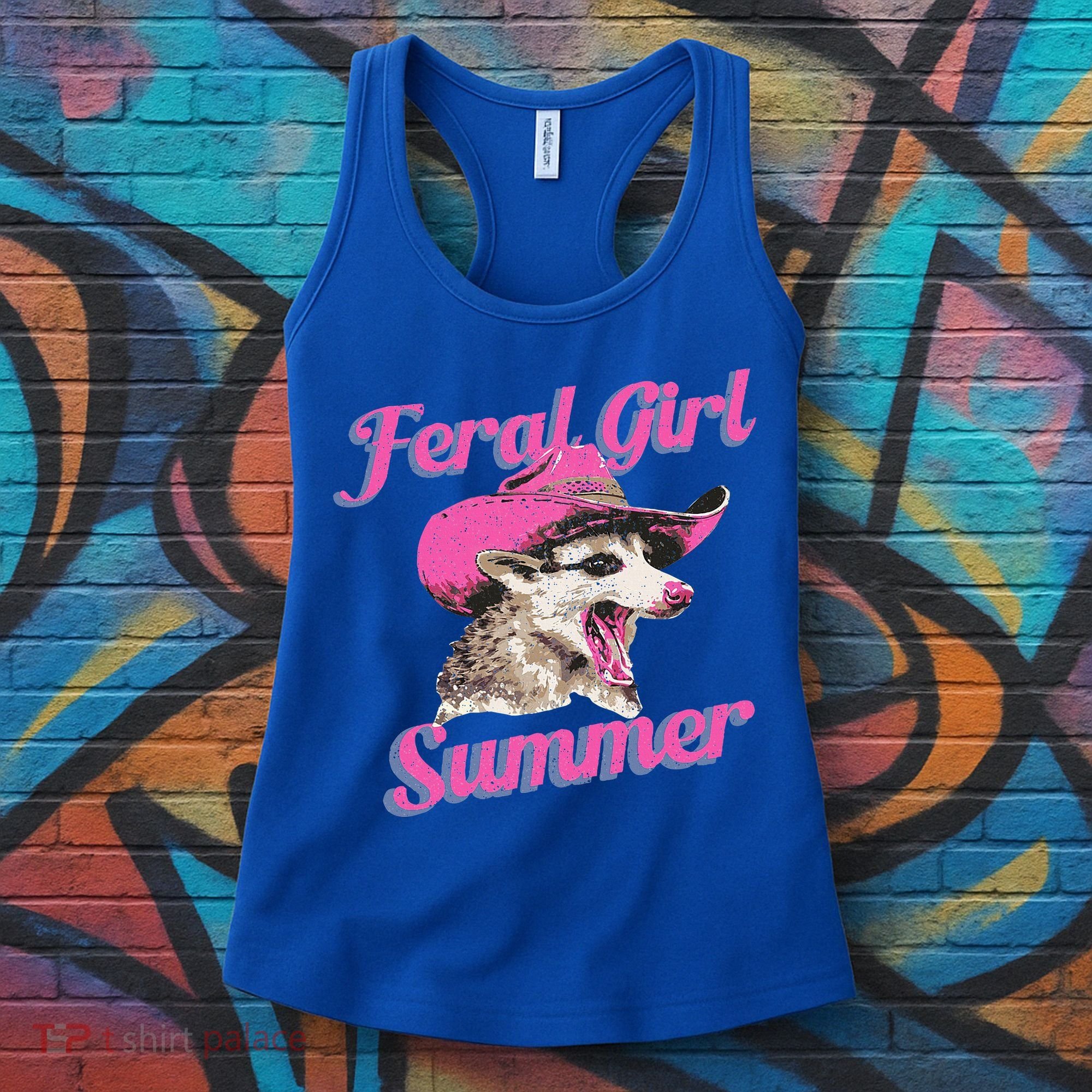 Feral Girl Summer Retro Possum Women's Tank Top
