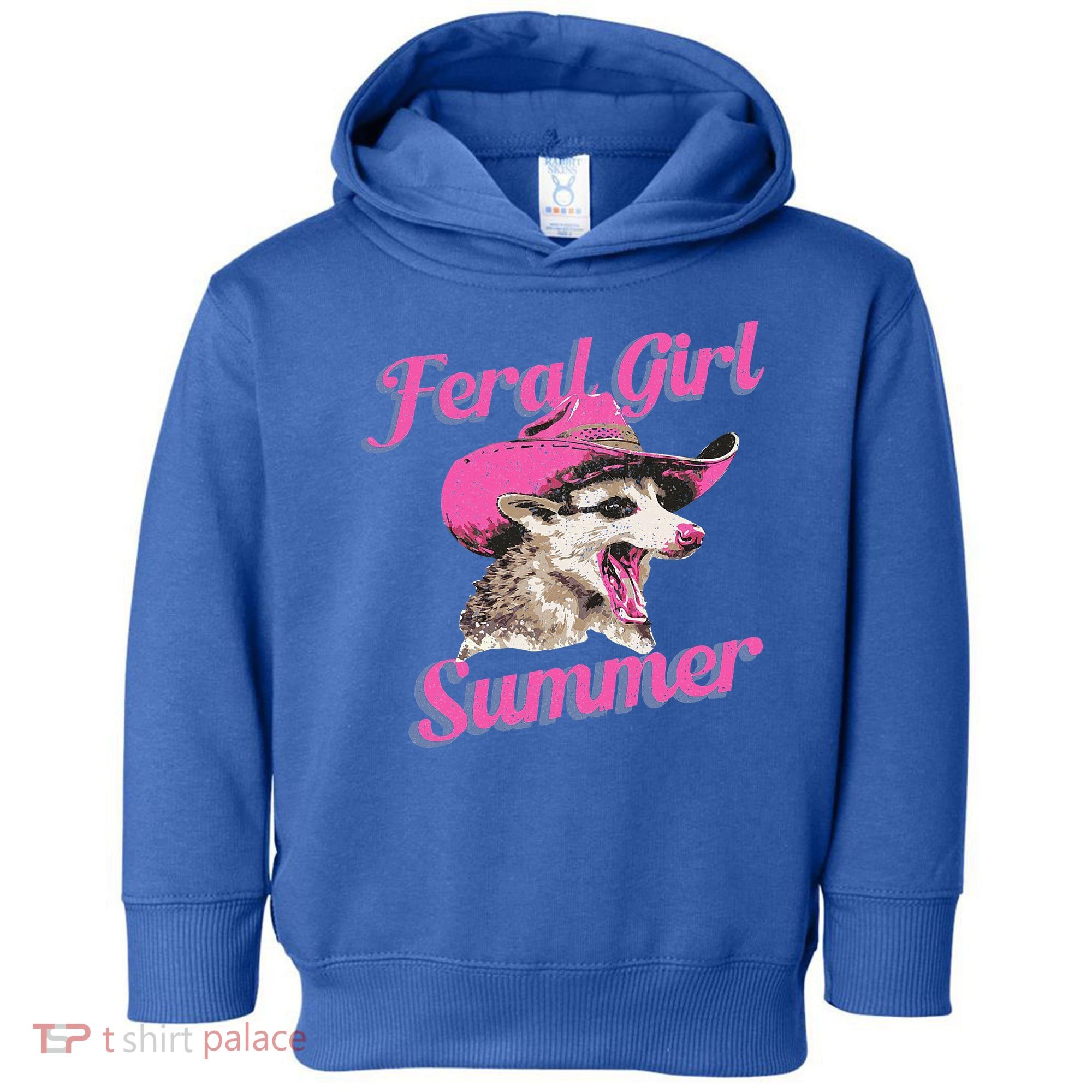 Feral Girl Summer Retro Possum Toddler Hoodie