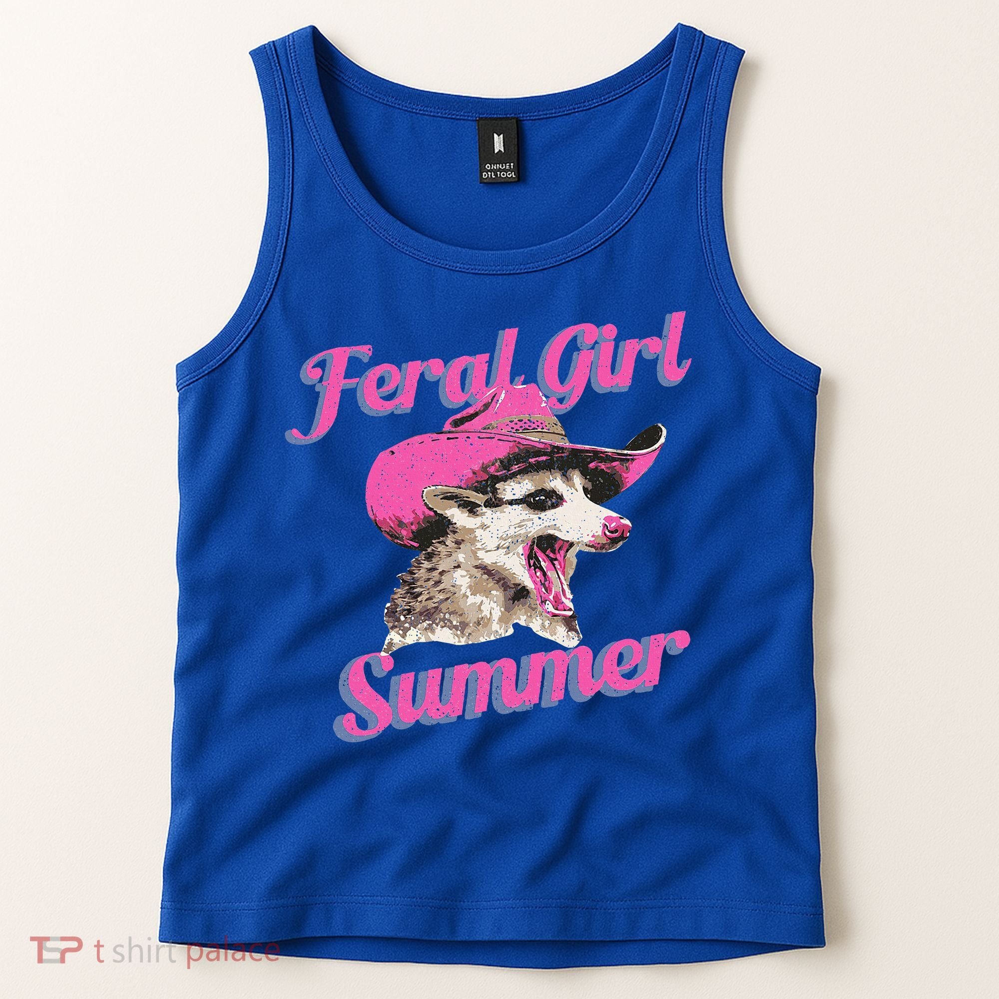 Feral Girl Summer Retro Possum Tank Top