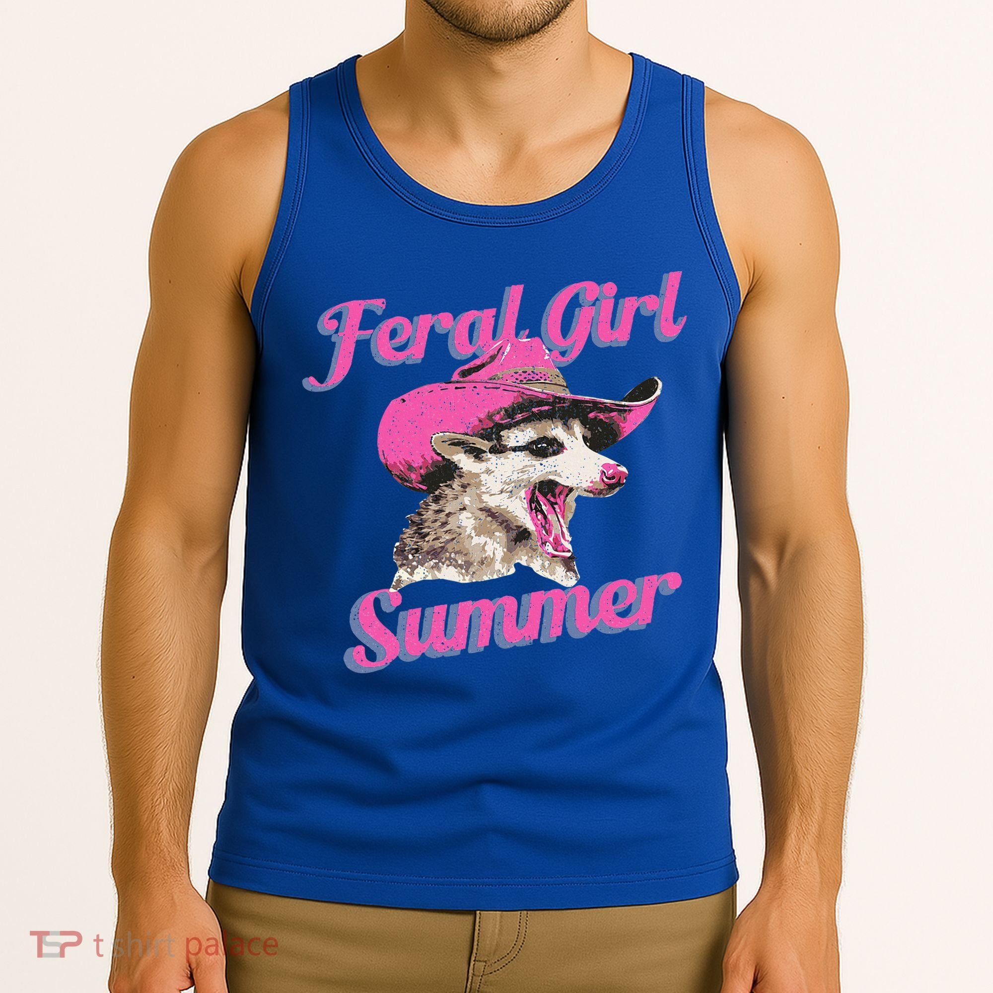 Feral Girl Summer Retro Possum Tank Top
