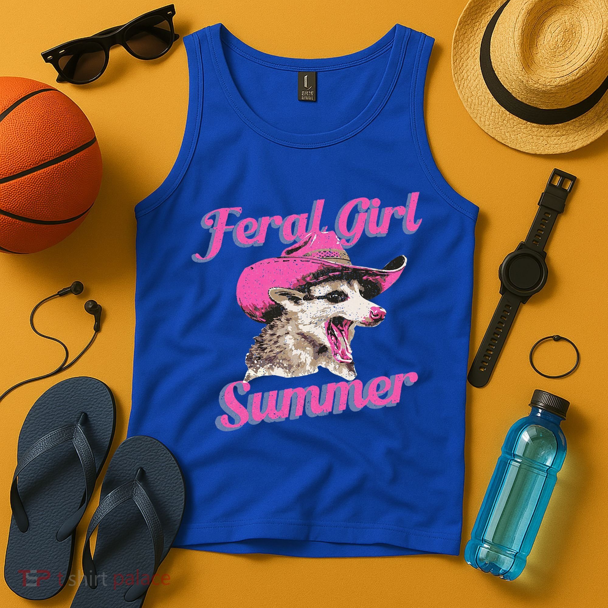 Feral Girl Summer Retro Possum Tank Top