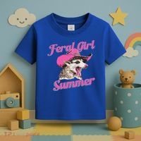 Feral Girl Summer Retro Possum Toddler T-Shirt thumb 3