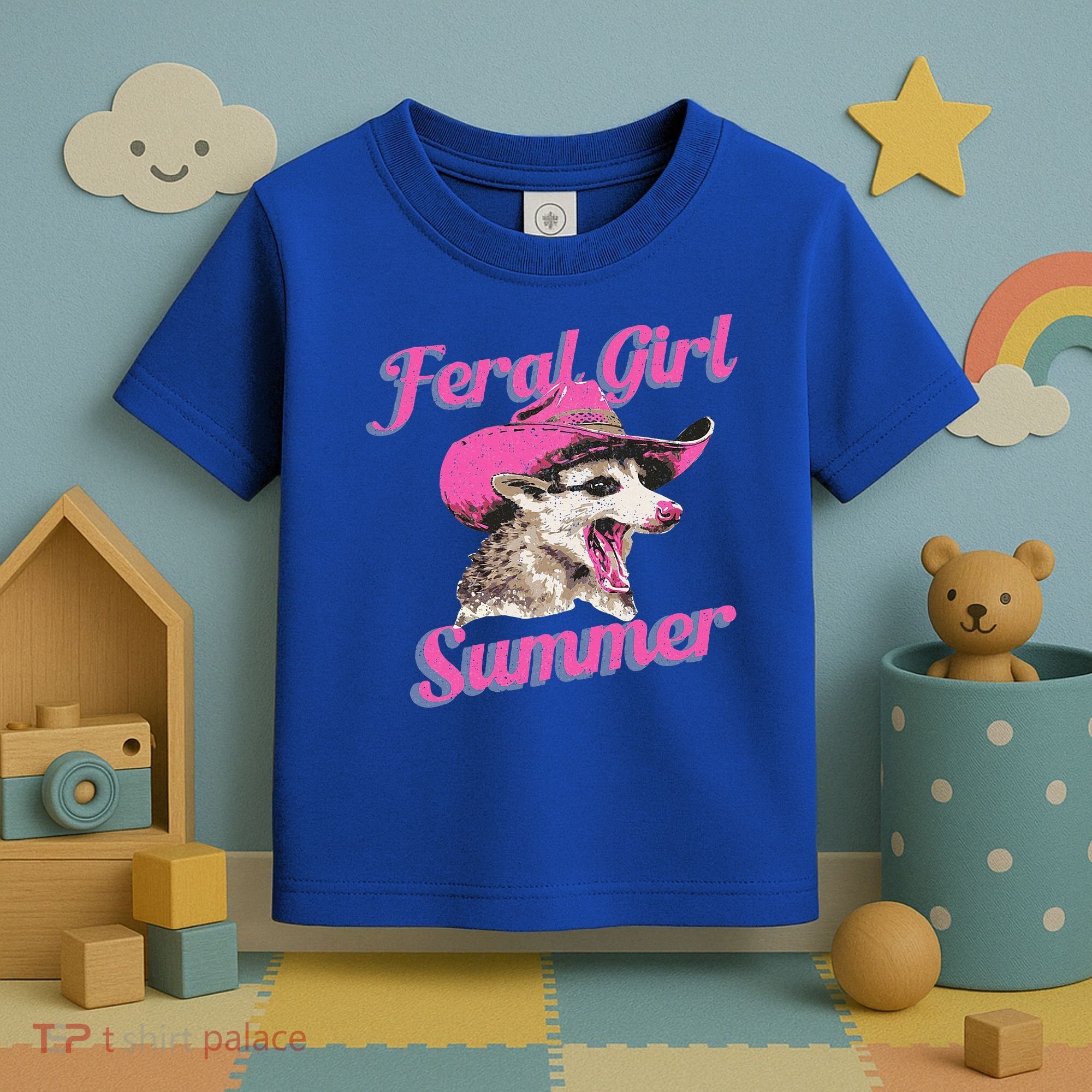 Feral Girl Summer Retro Possum Toddler T-Shirt