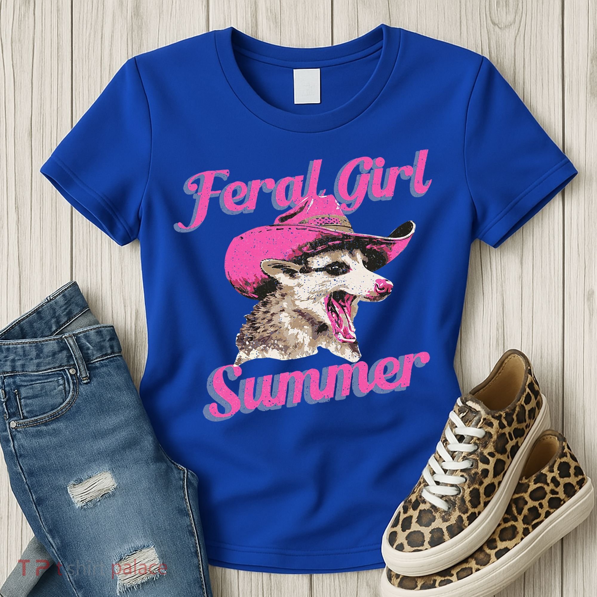 Feral Girl Summer Retro Possum Women's T-Shirt