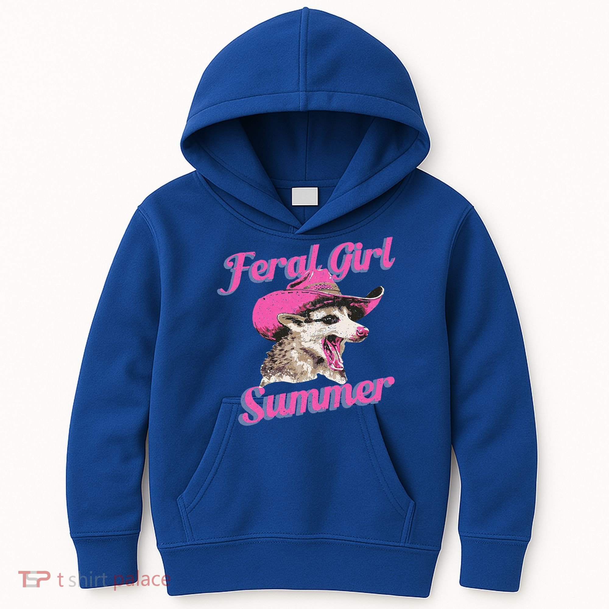 Feral Girl Summer Retro Possum Kids Hoodie