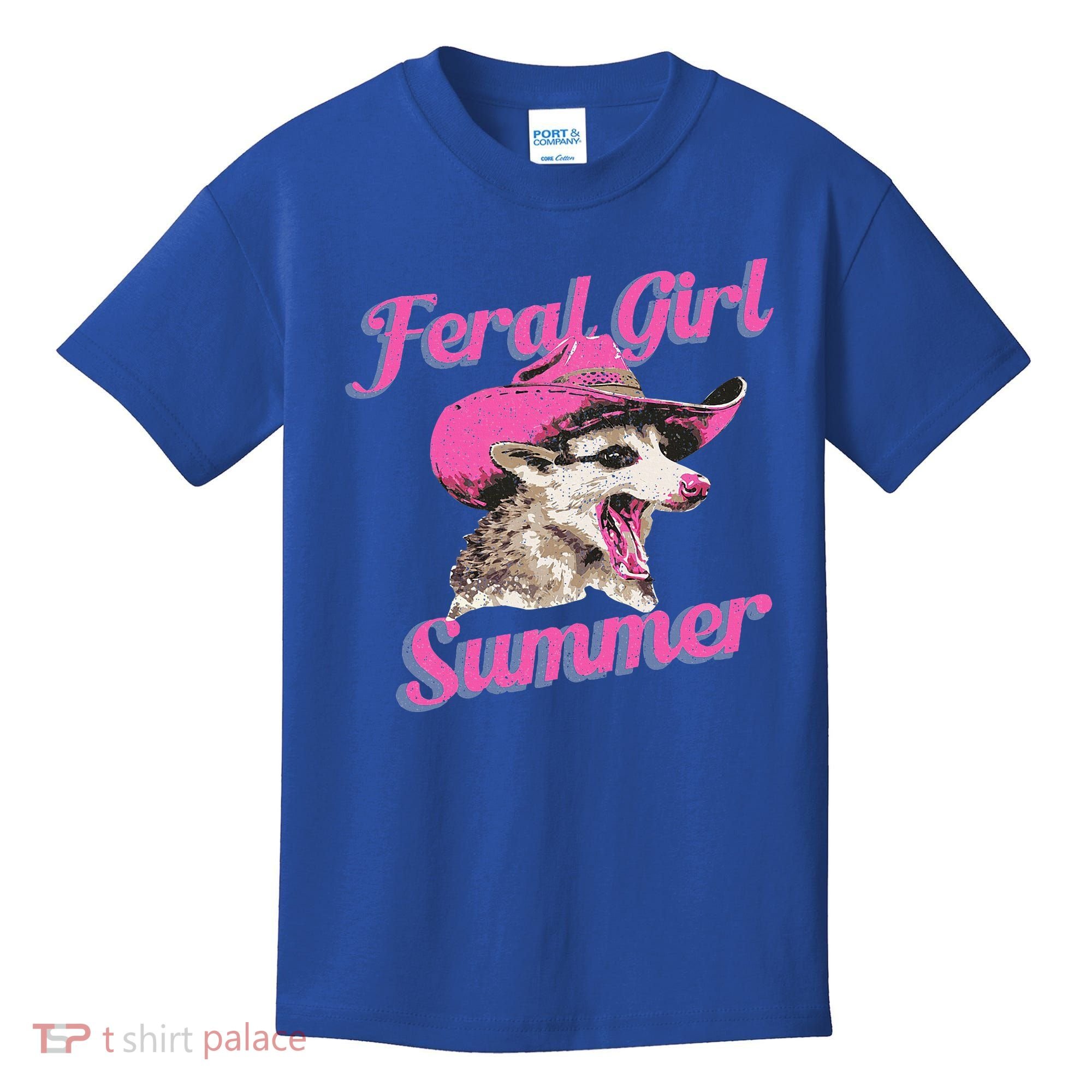 Feral Girl Summer Retro Possum Kids T-Shirt